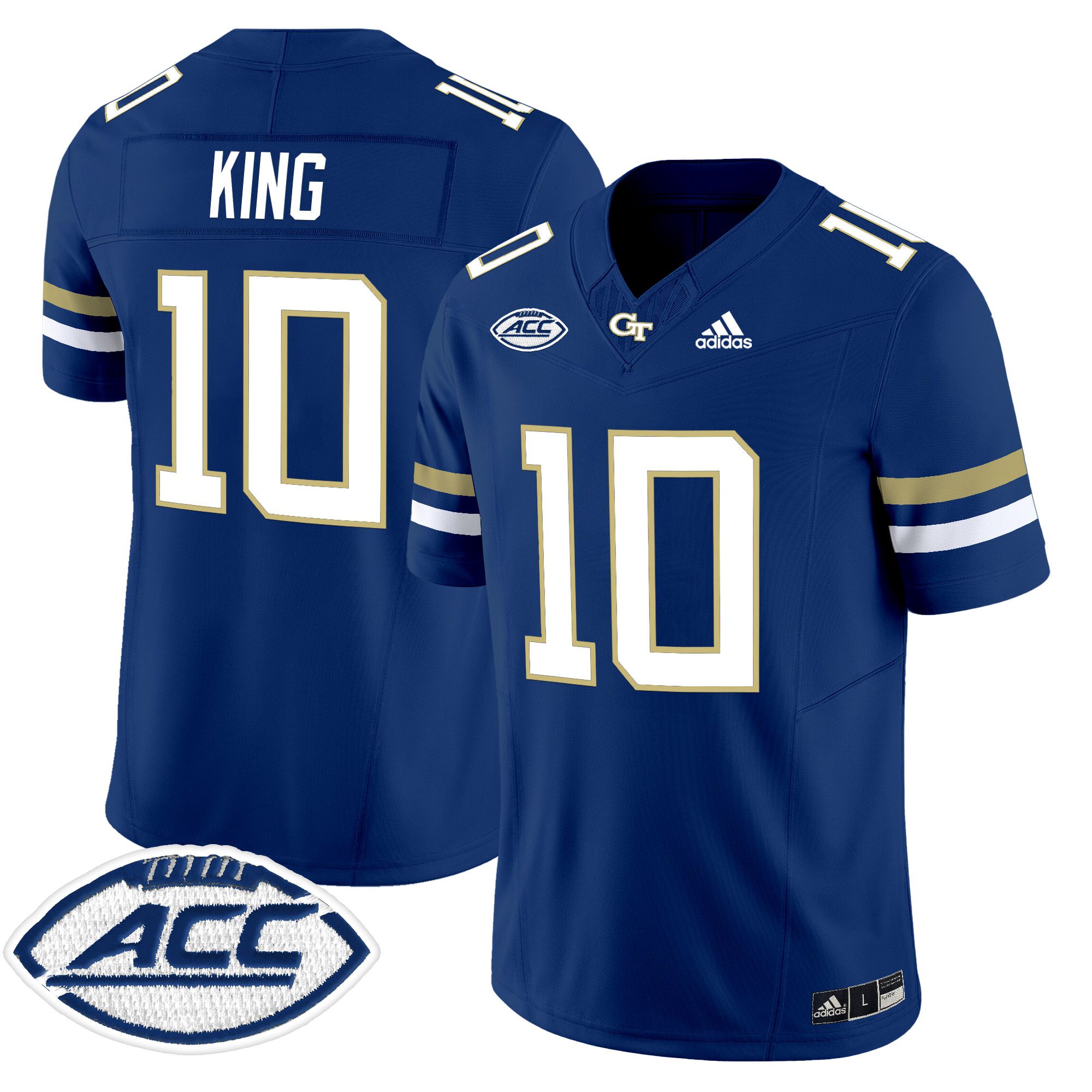 Men Georgia Tech #10 King Blue Asidas 2024 Vapor Limited NCAA Jersey style 1->->NCAA Jersey